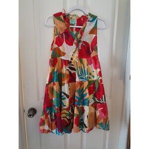 True Distinations Women’s XS  Multicolor Floral Boho Midi Dress. B57